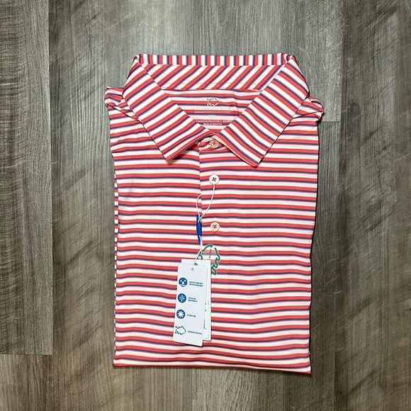 Southern Tide Driver Gulf Stripe Polo - 2XL